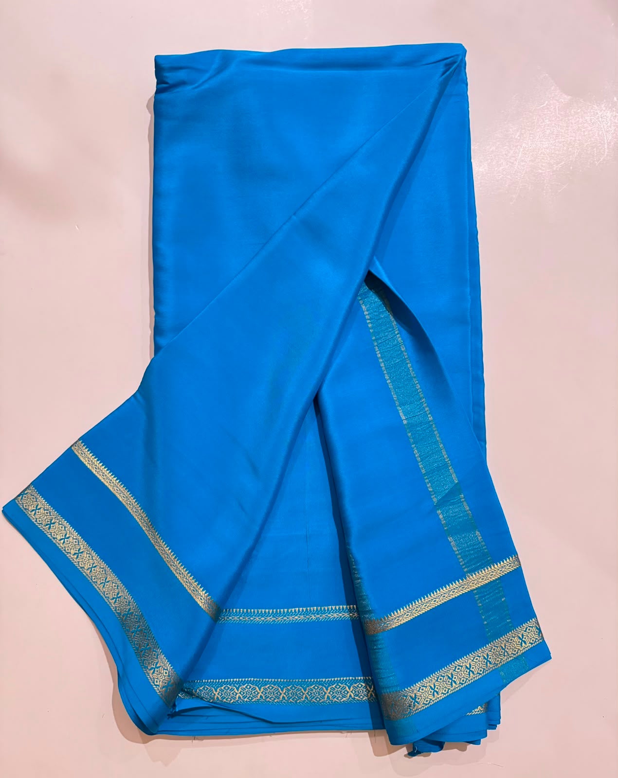 Blue Pure Mysore Silk Saree n Paithani Blouse CSG (Swara)