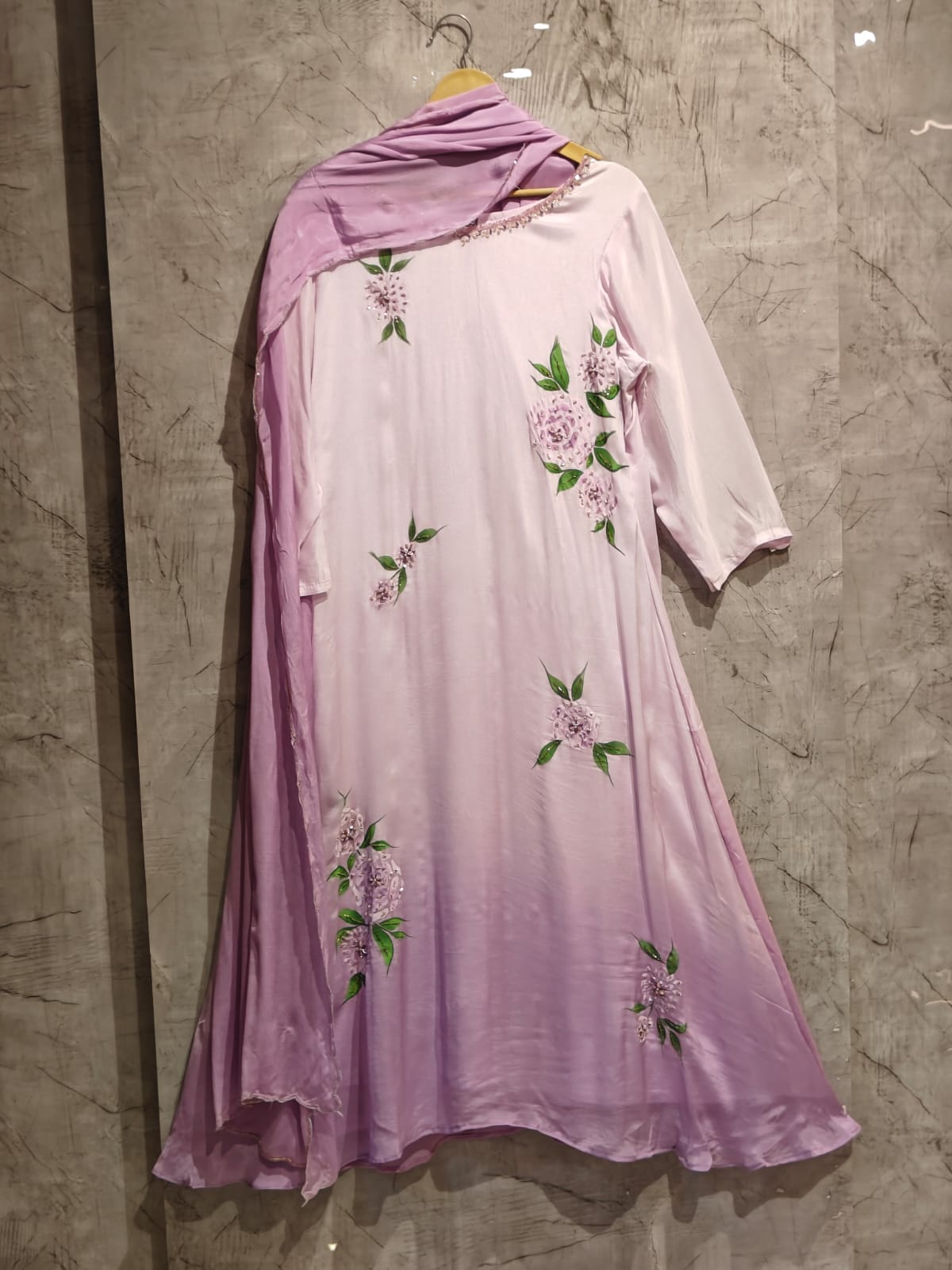 Lavender Hand Painted Airline Kurtha 765