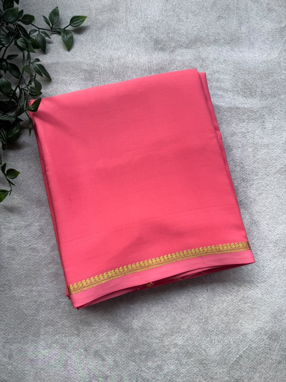 Coral Pure Mysore Crepe Silk Saree PMSS107