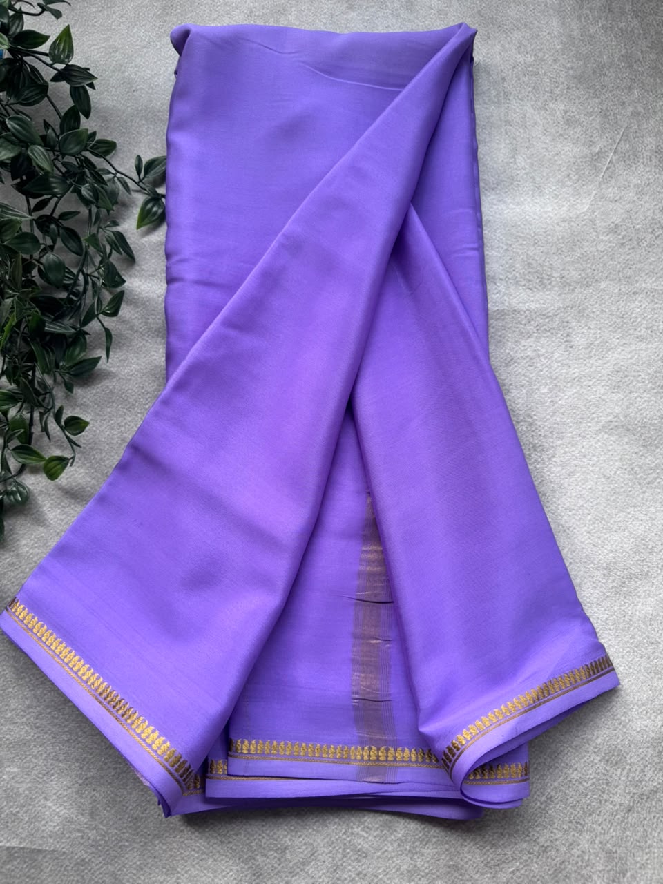 Lavender Pure Mysore Crepe Silk Saree PMSS107