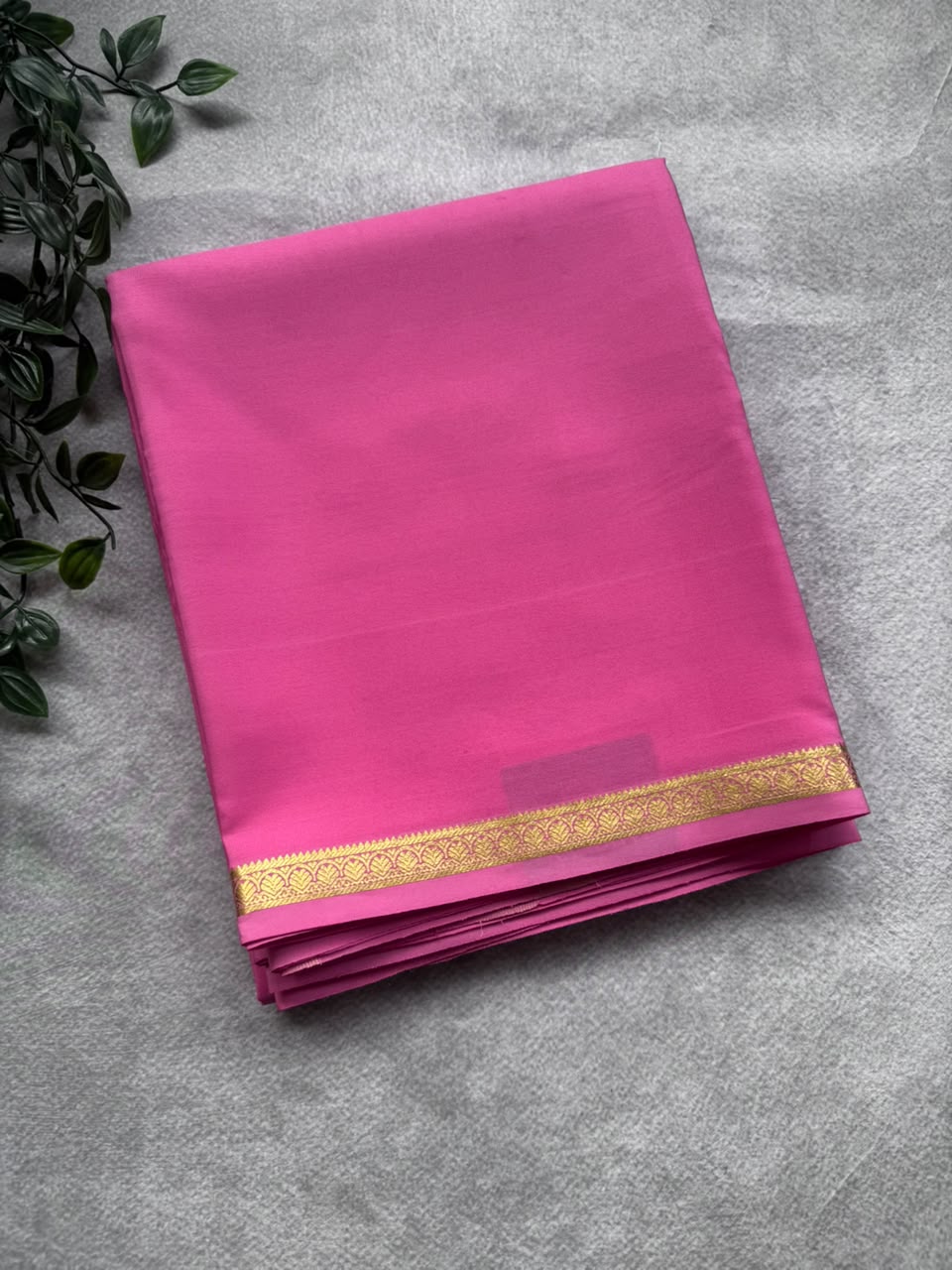 Baby Pink Pure Mysore Crepe Silk Saree PMSS107