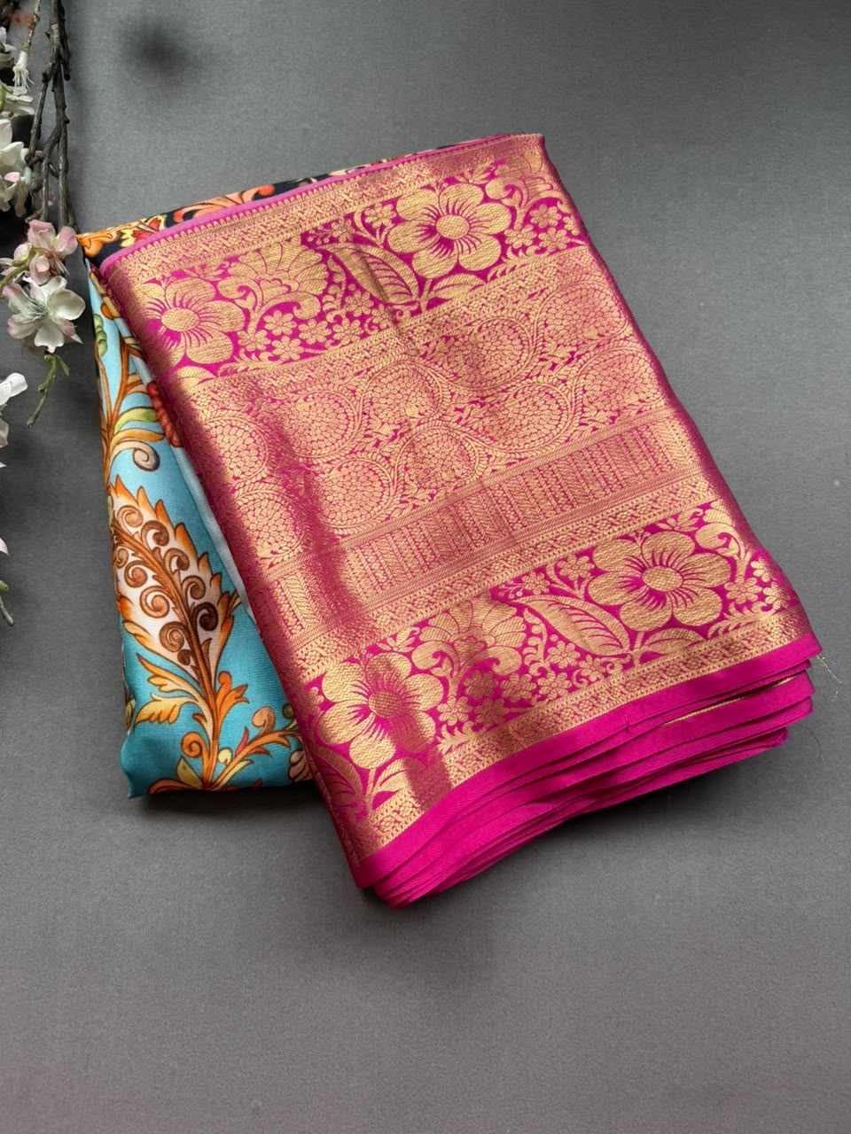 Digital Print Pure Kanchi Saree (Printing Mistake)