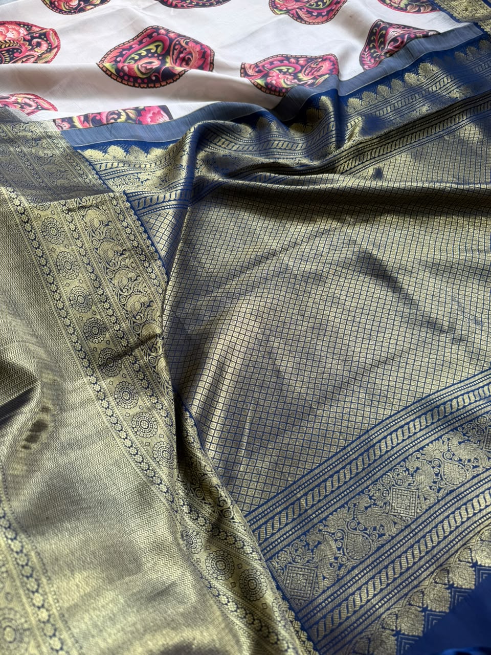 Digital Print Pure Kanchi Saree (Printing Mistake)