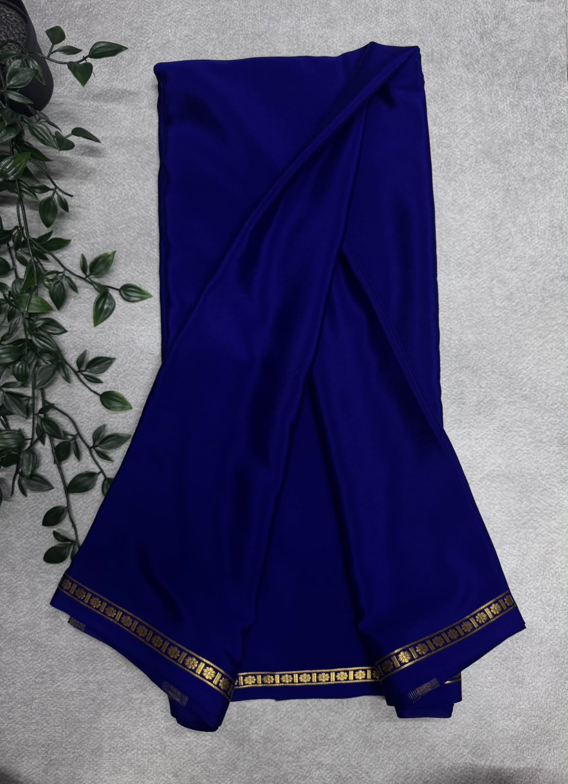 Navy Blue Pure Mysore Crepe Silk Saree PMSS107