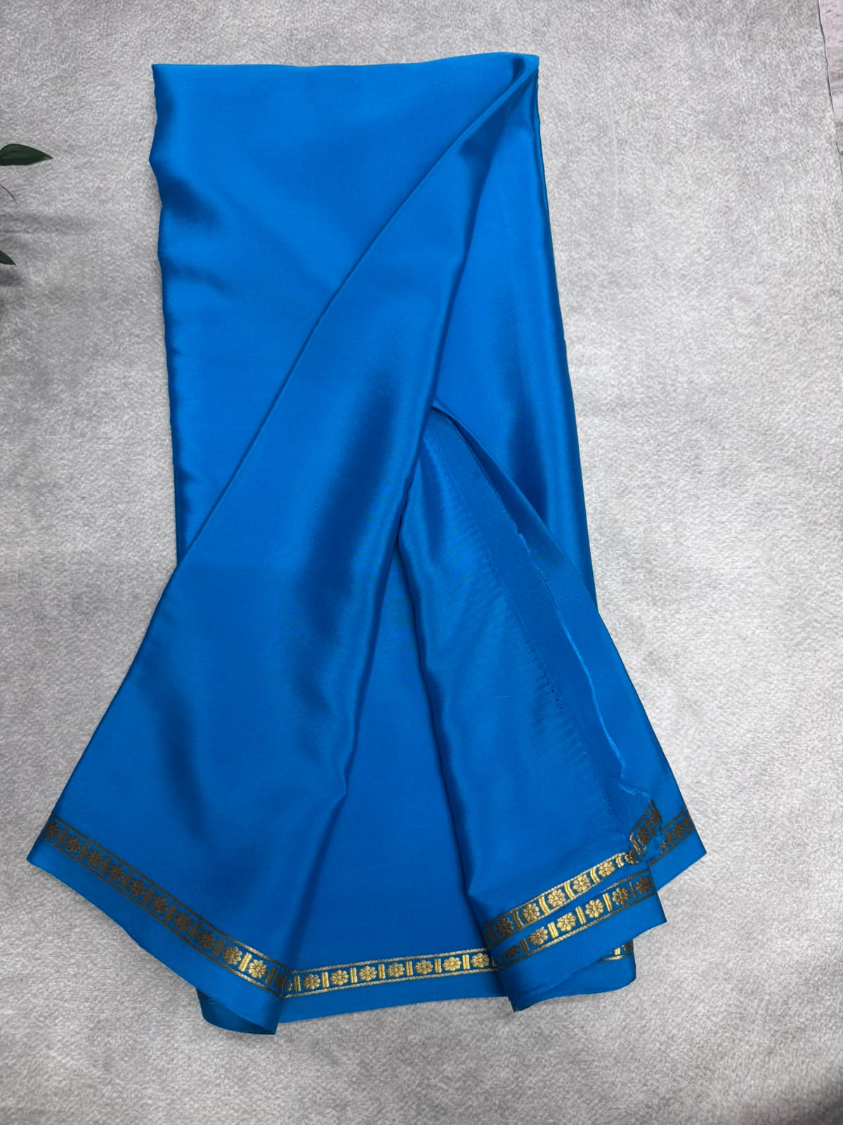 Sky Blue Pure Mysore Crepe Silk Saree PMSS107