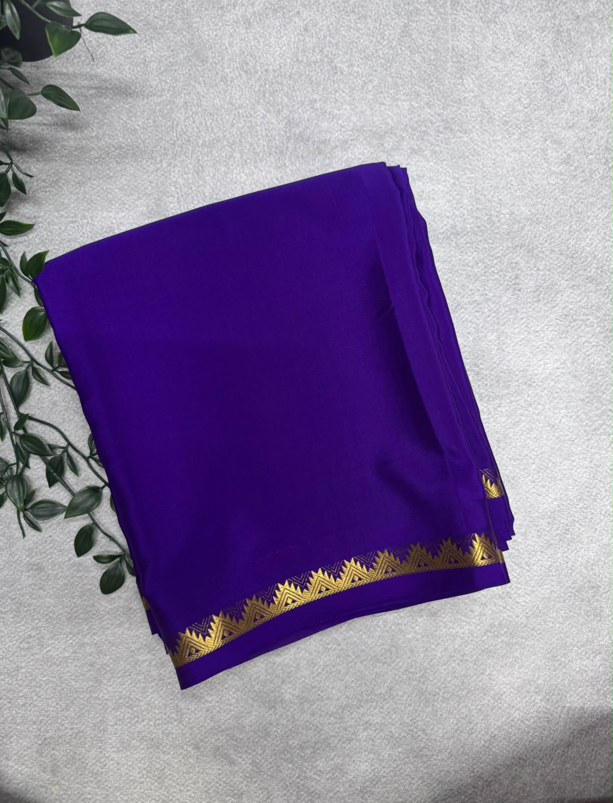 Purple Pure Mysore Crepe Silk Saree PMSS107