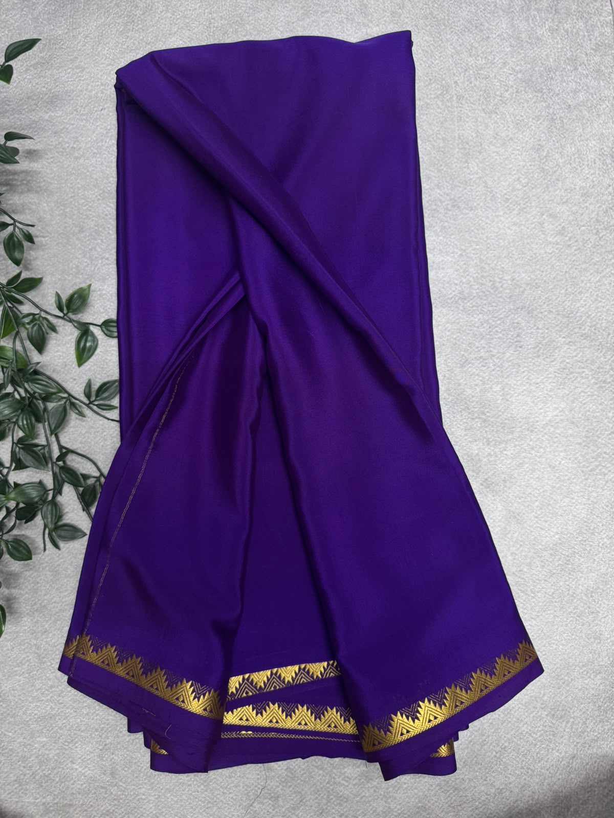 Purple Pure Mysore Crepe Silk Saree PMSS107
