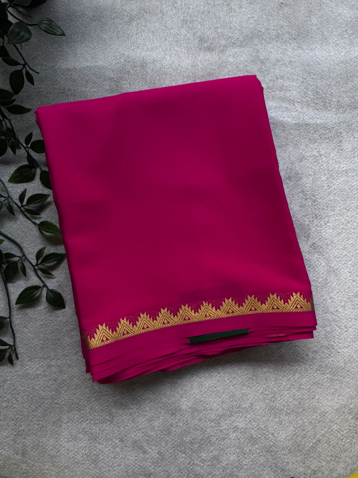 Rani Pink Pure Mysore Crepe Silk Saree PMSS107