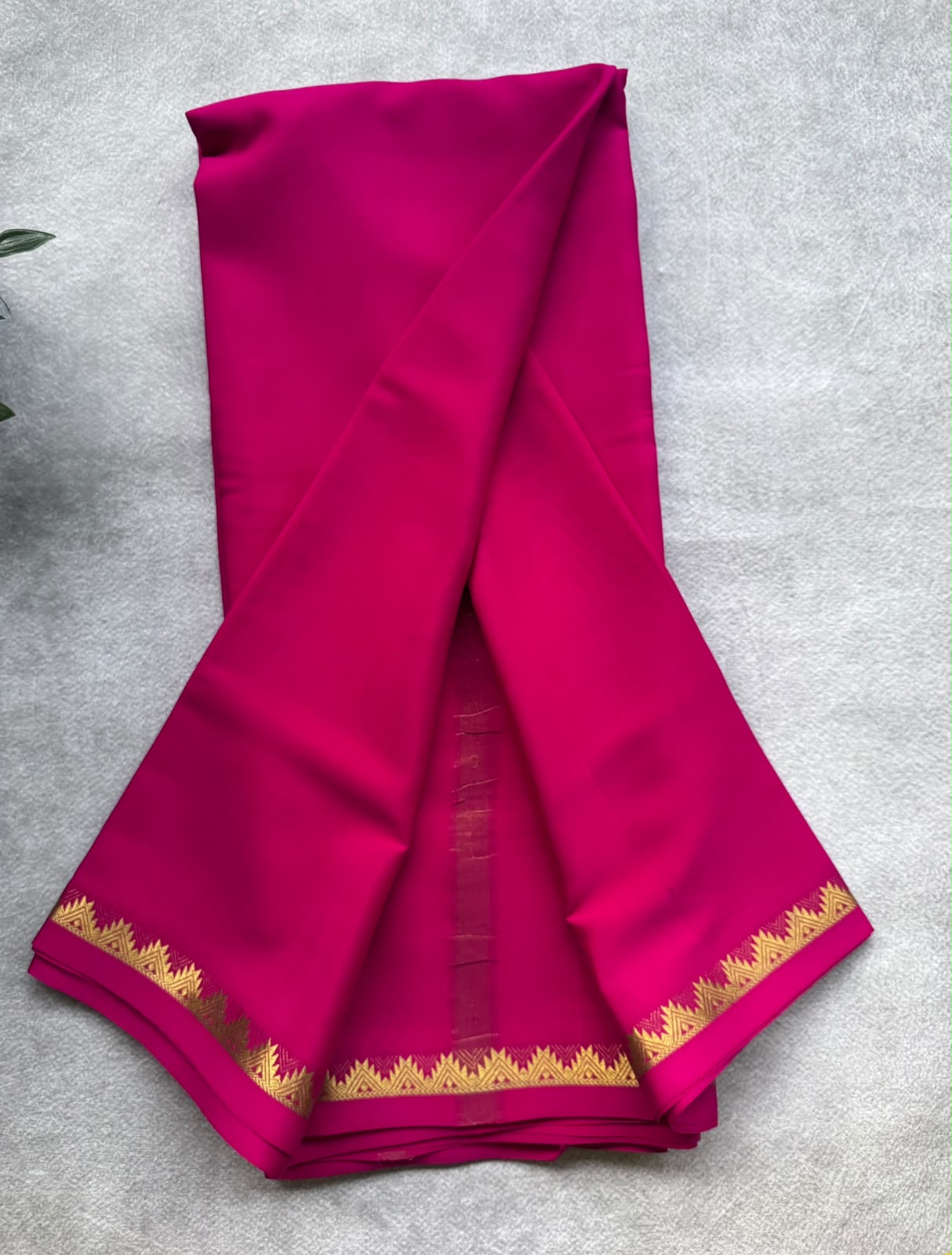 Rani Pink Pure Mysore Crepe Silk Saree PMSS107