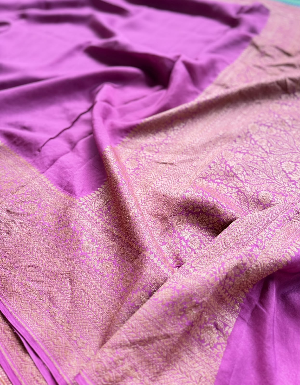 Mauve Pure Benarasi Crepe Saree BCS107