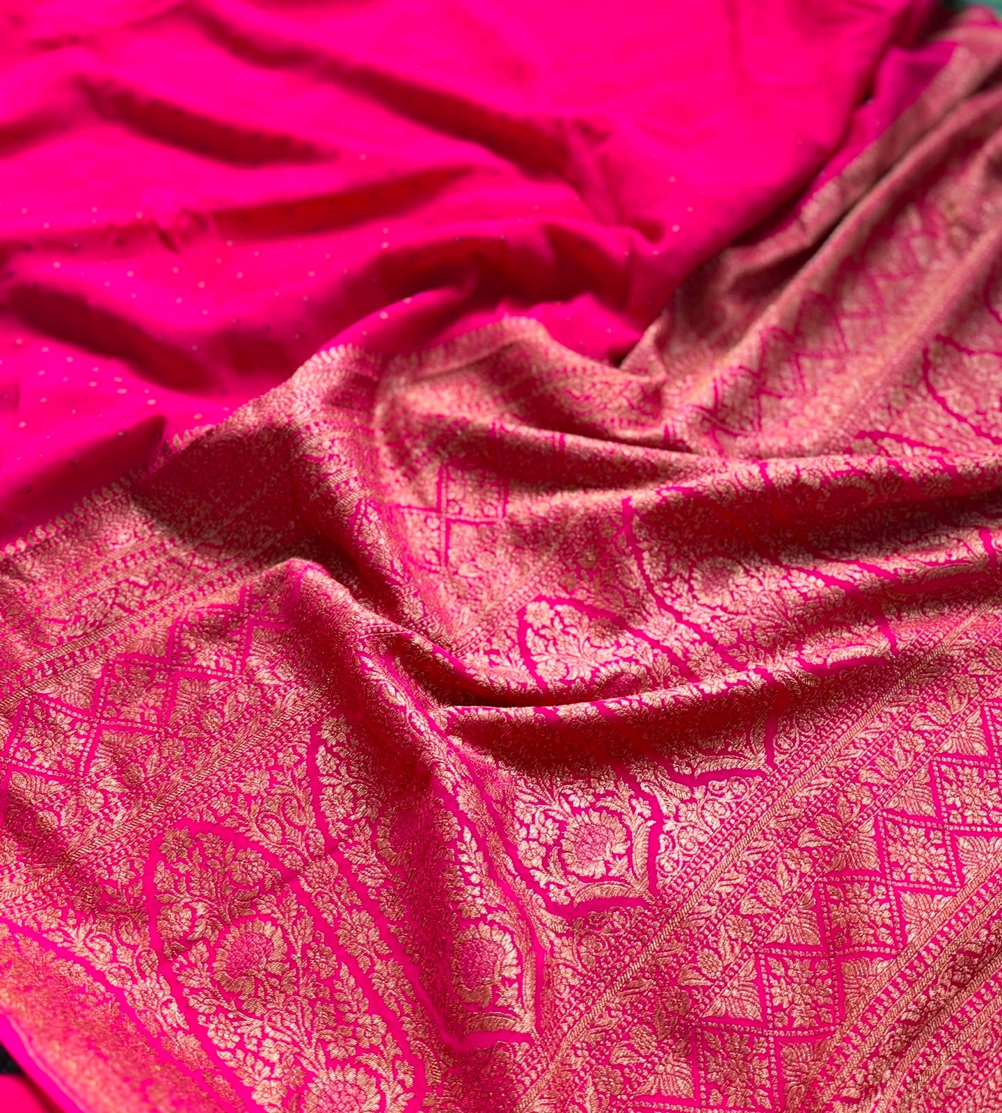Pink Pure Benarasi Crepe Saree BCS107