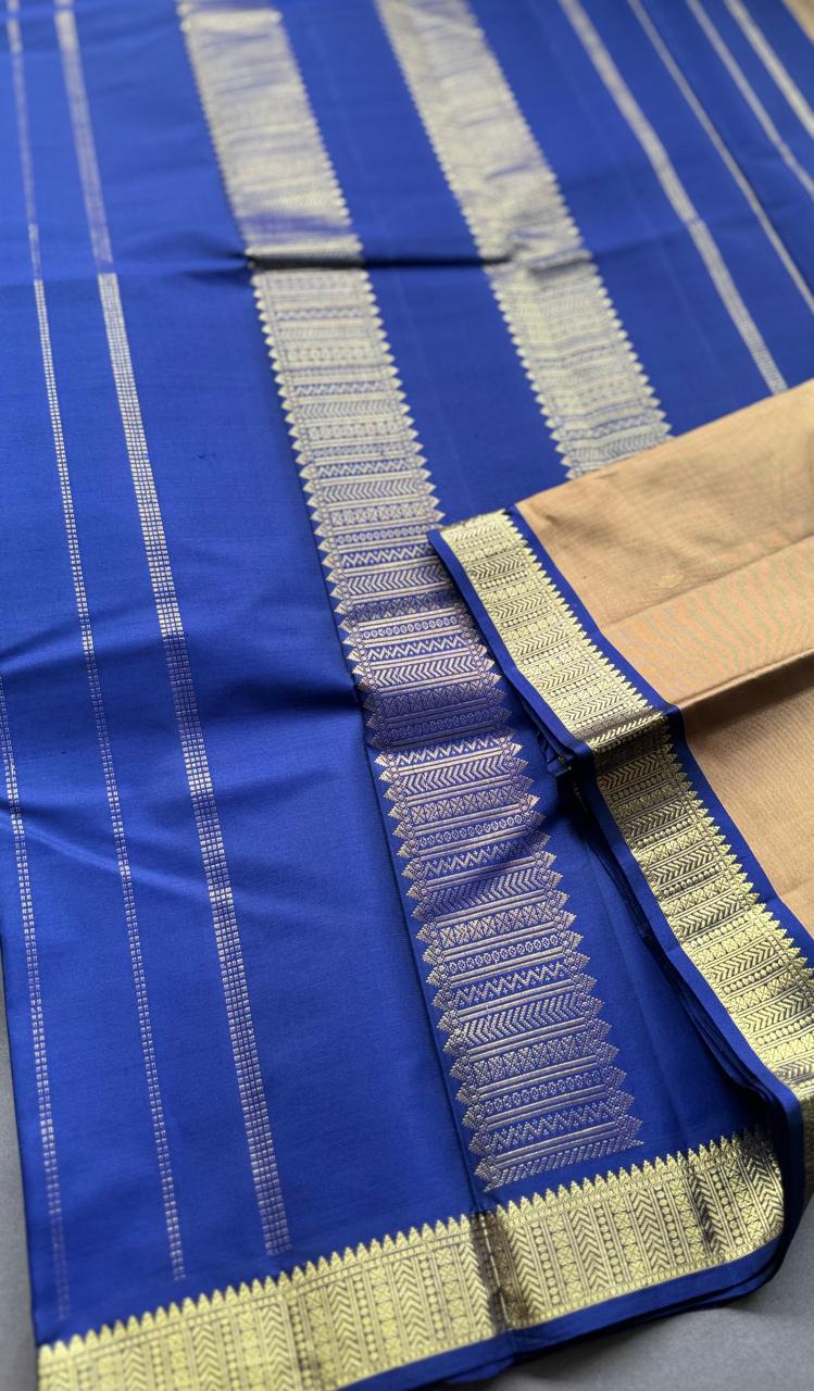 Beige Pure Kanchi Silk Saree PKS107