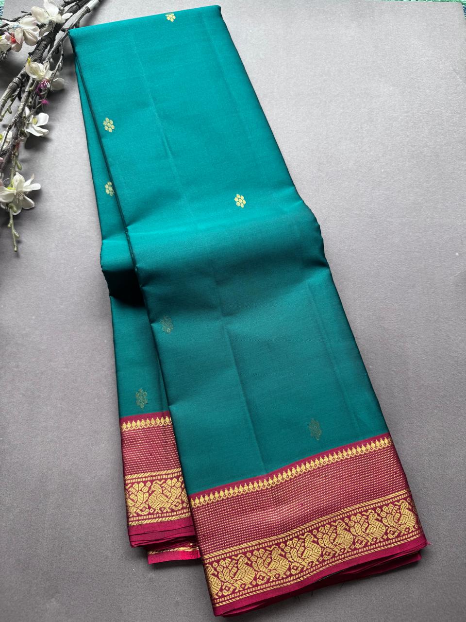 Green Pure Kanchi Silk Saree PKS107
