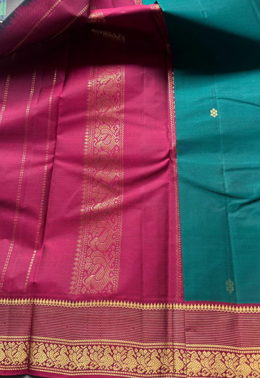 Green Pure Kanchi Silk Saree PKS107