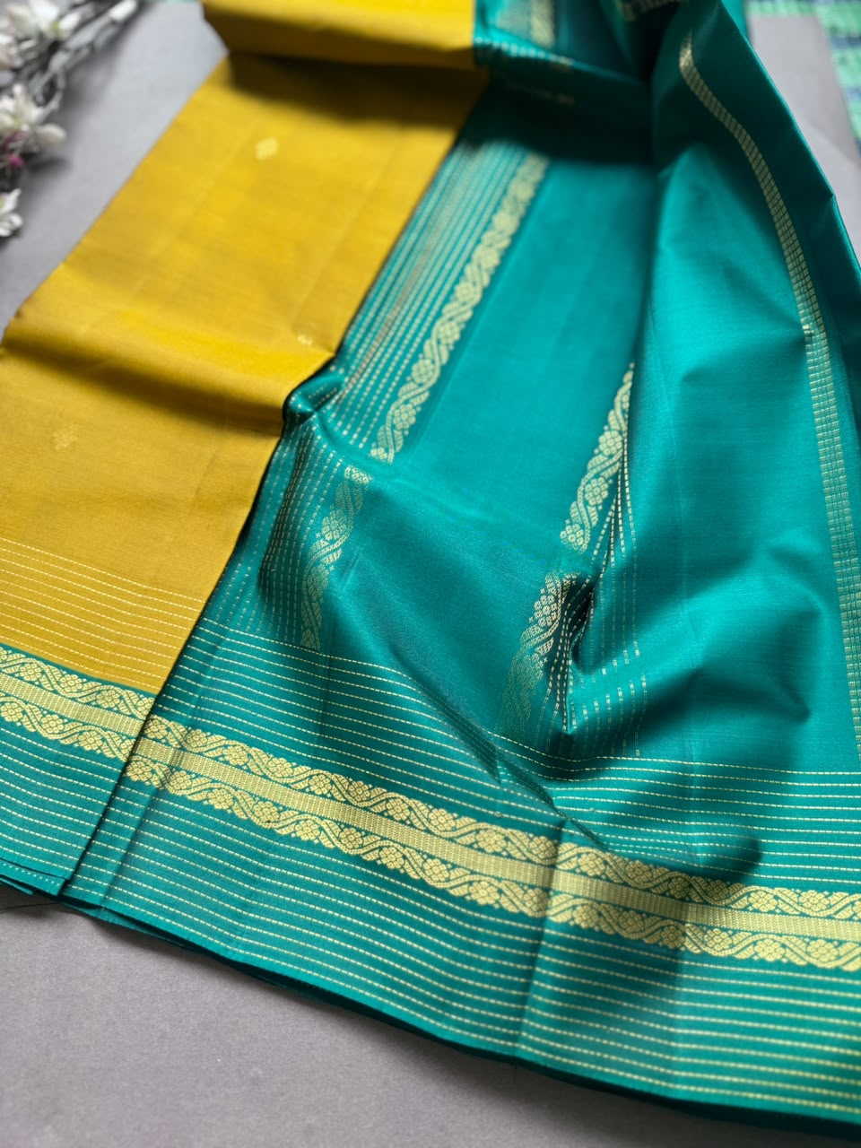 Mustard Pure Kanchi Silk Saree PKS107