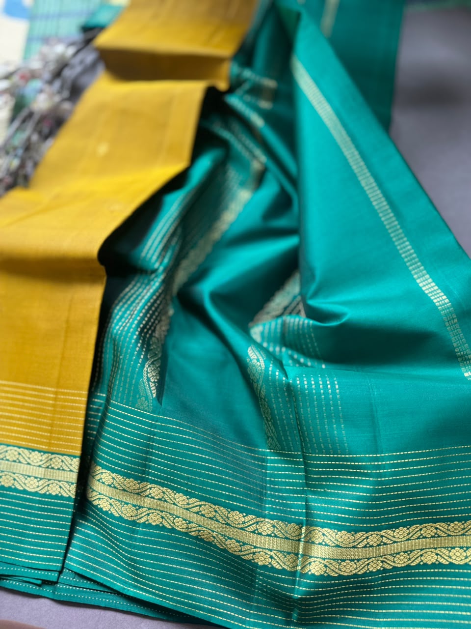 Mustard Pure Kanchi Silk Saree PKS107