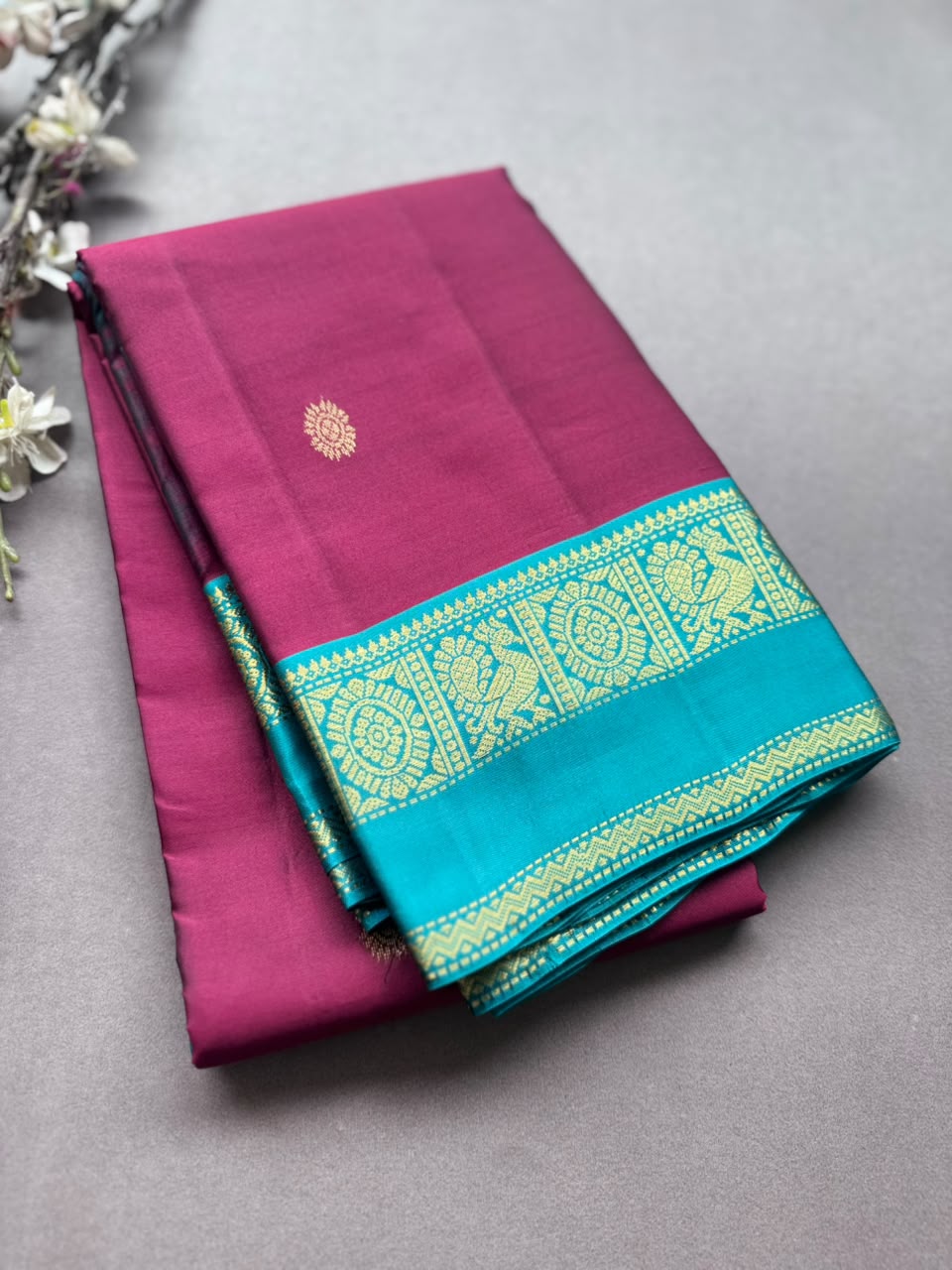 Maroon Pure Kanchi Silk Saree PKS107