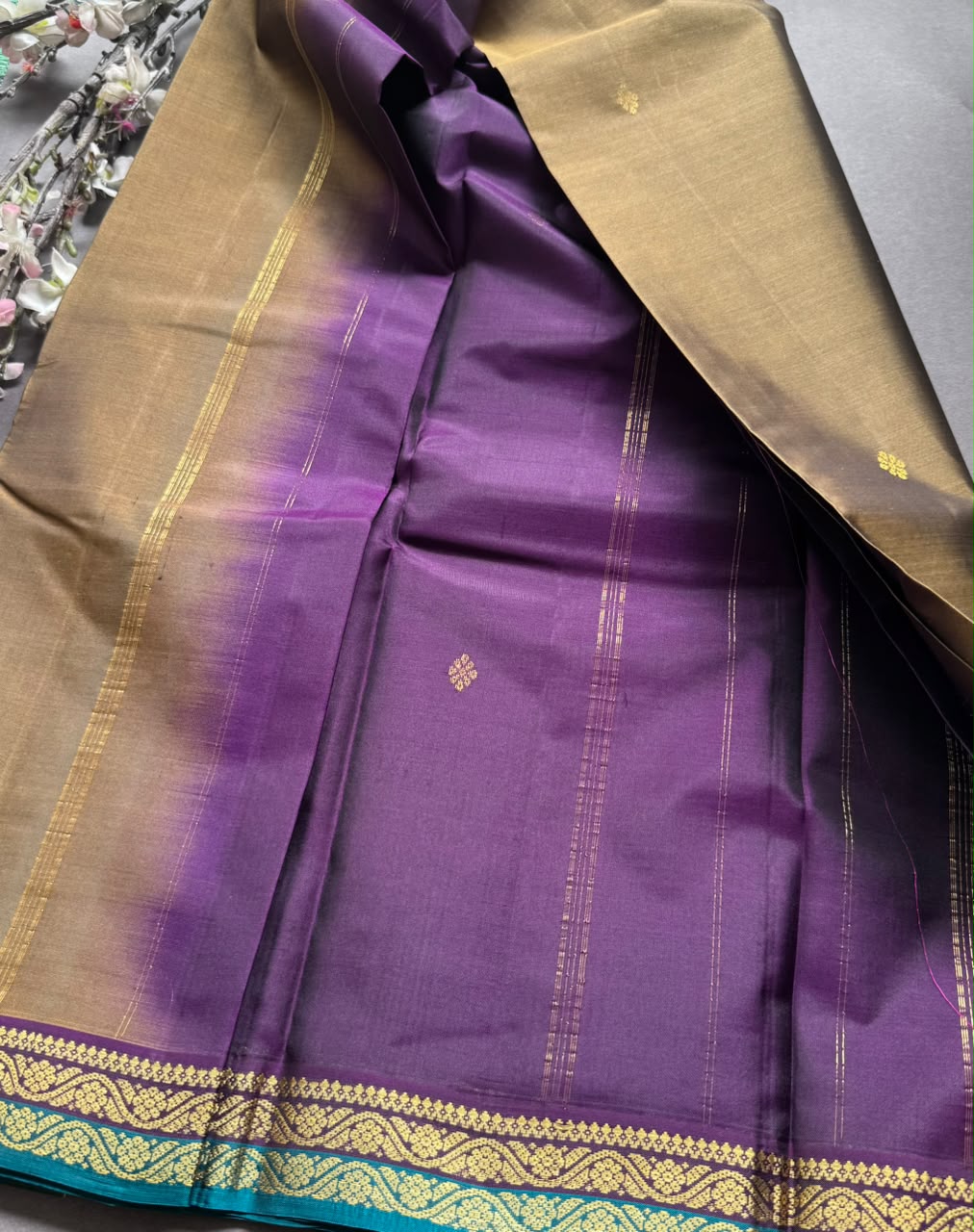 Copper Pure Kanchi Silk Saree PKS107