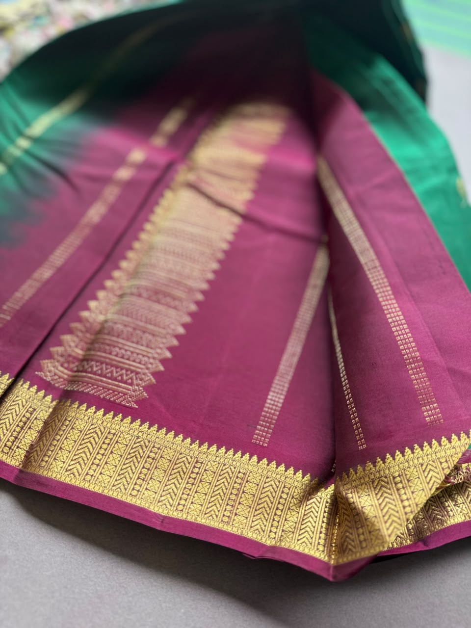 Green Pure Kanchi Silk Saree PKS107