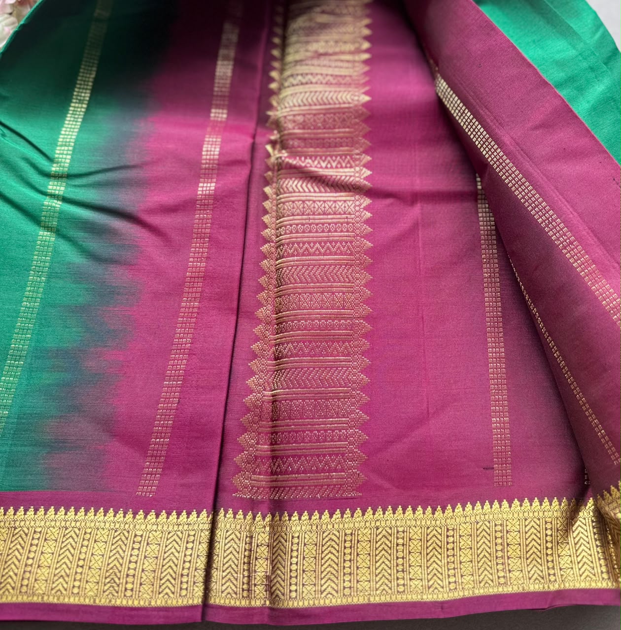 Green Pure Kanchi Silk Saree PKS107