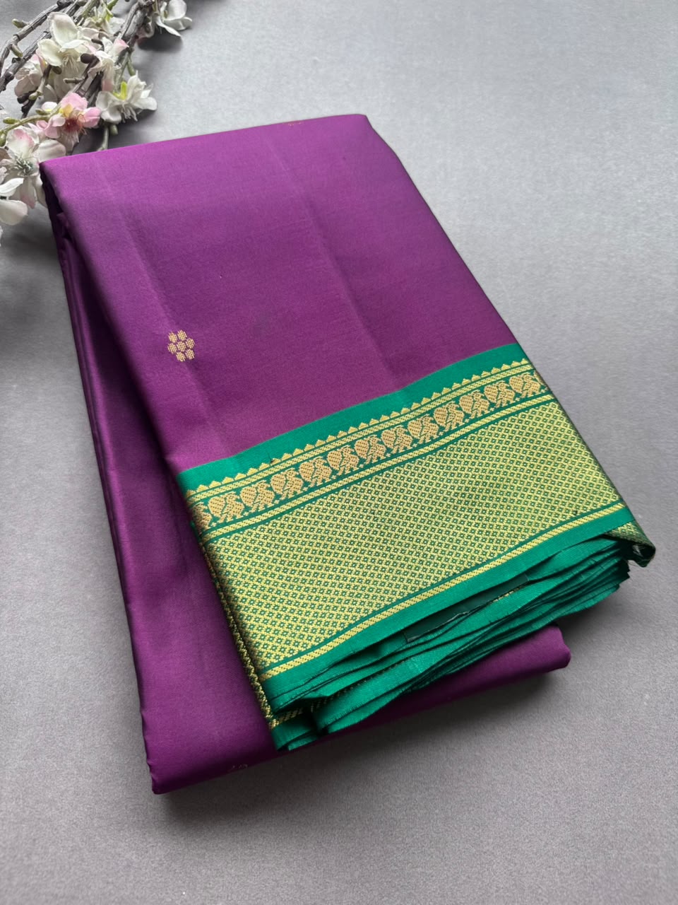 Purple Pure Kanchi Silk Saree PKS107