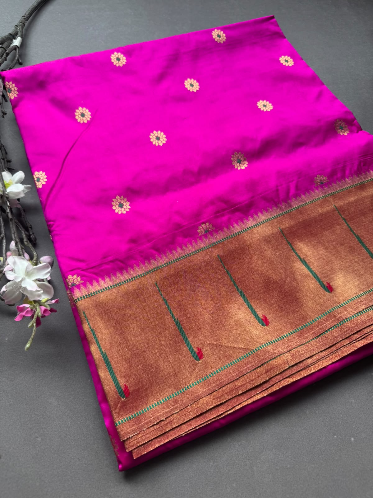 Pink Small Butta Pure Paithani Silk Saree 108