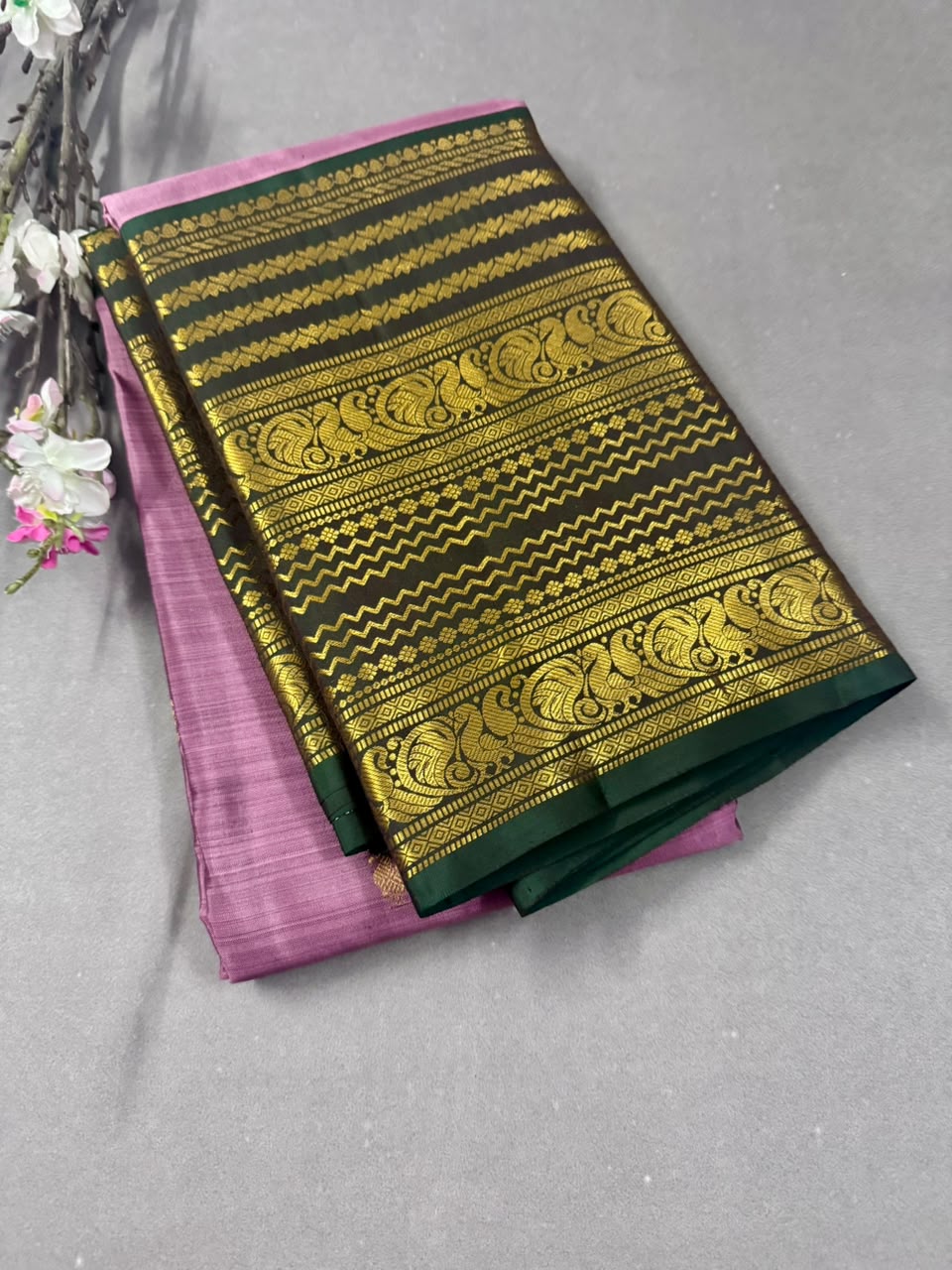 Onion Pink Pure Kanchi Silk Saree 107