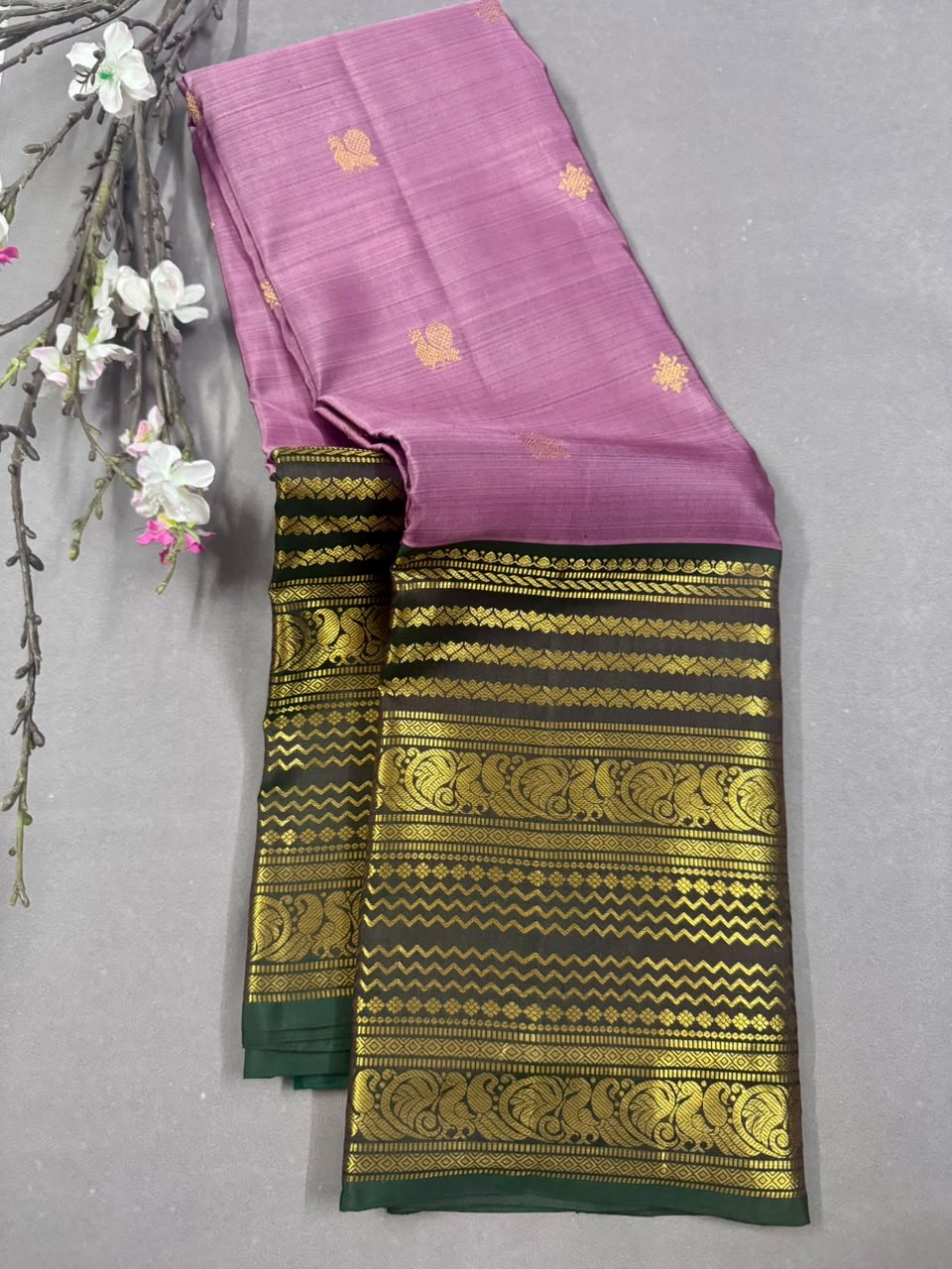 Onion Pink Pure Kanchi Silk Saree 107