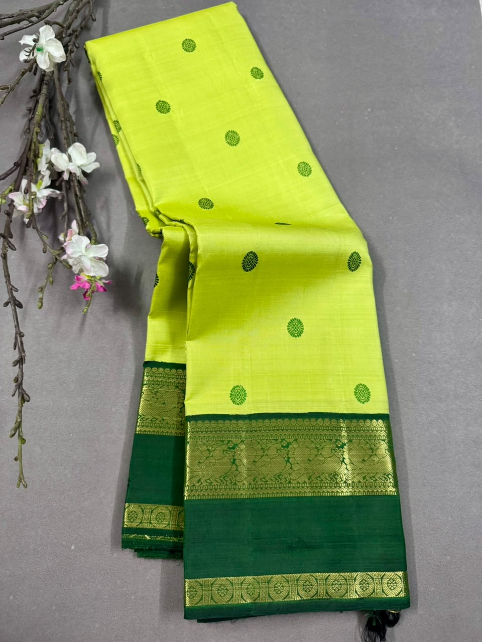 Pista Green Pure Kanchi Silk Saree 107