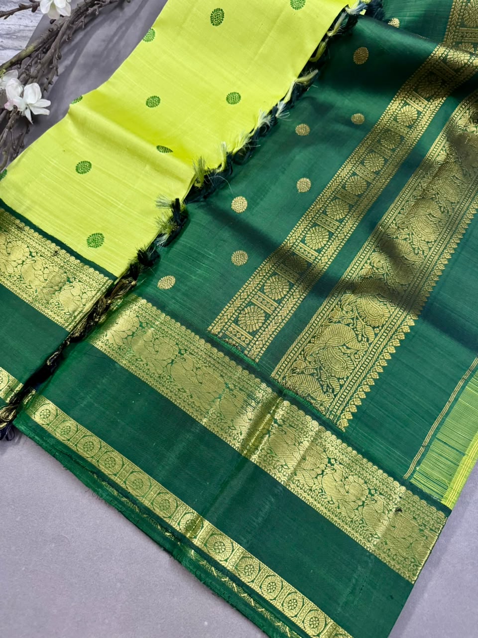 Pista Green Pure Kanchi Silk Saree 107