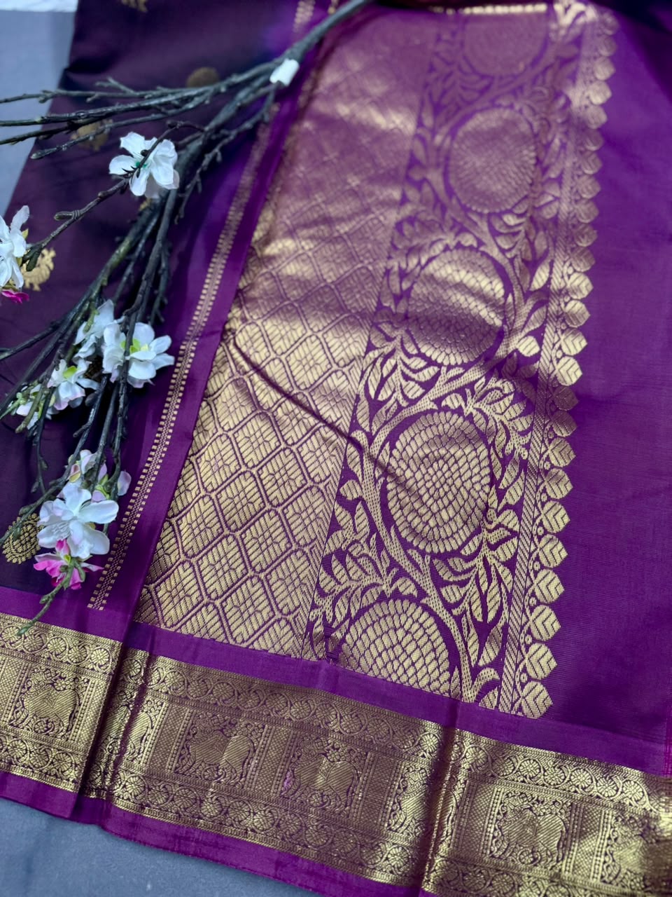 Brown Pure Kanchi Silk Saree 107