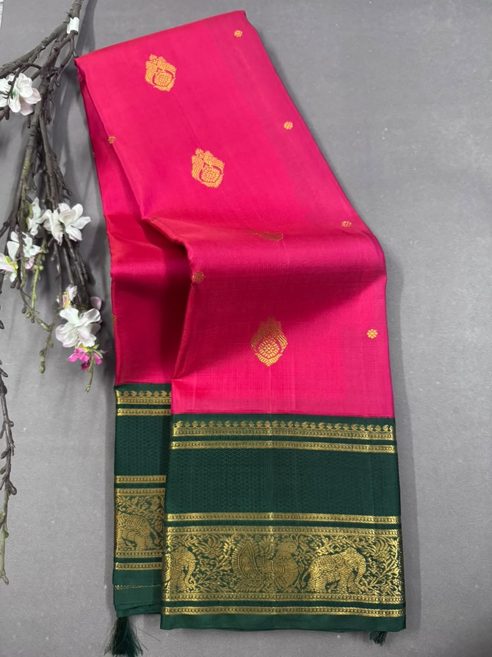 Rani Pink Pure Kanchi Silk Saree 107