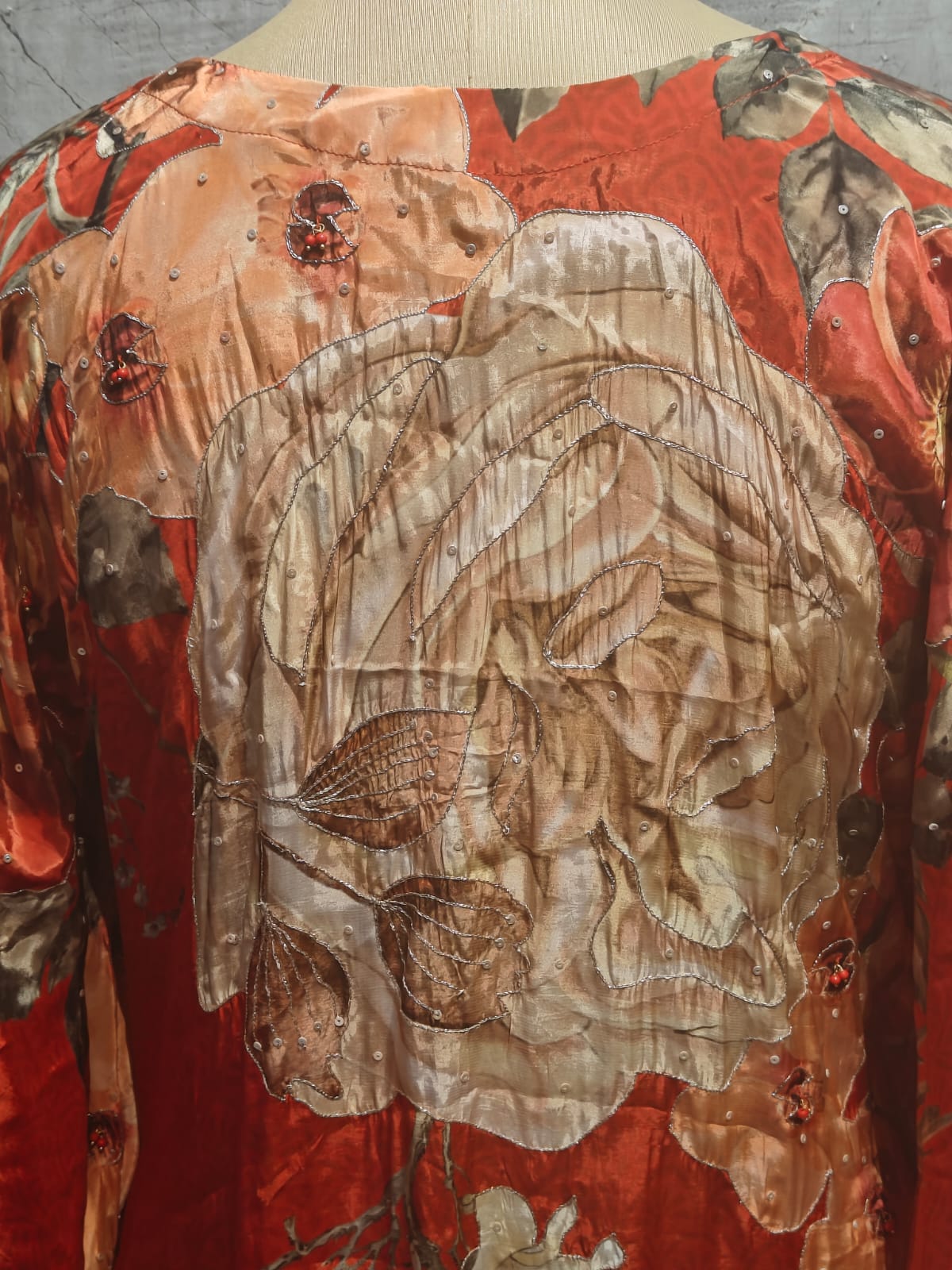 "Kafthan " Orange handwork party ware Kurtha 222