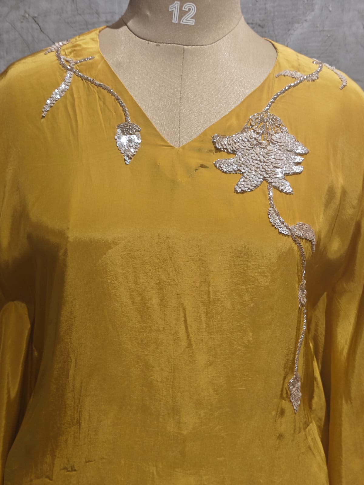 "Kafthan " Yellow handwork party ware Kurtha 222