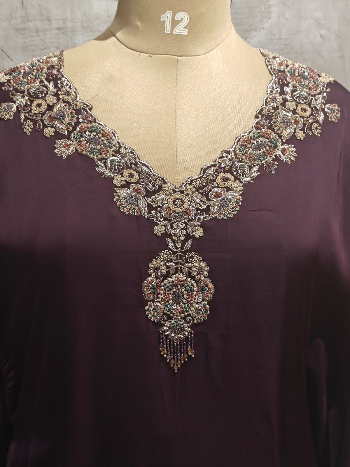 "Kafthan " Wine handwork party ware Kurtha 222