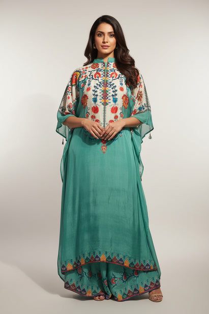 "Kafthan " Sea Blue handwork party ware Kurtha 222