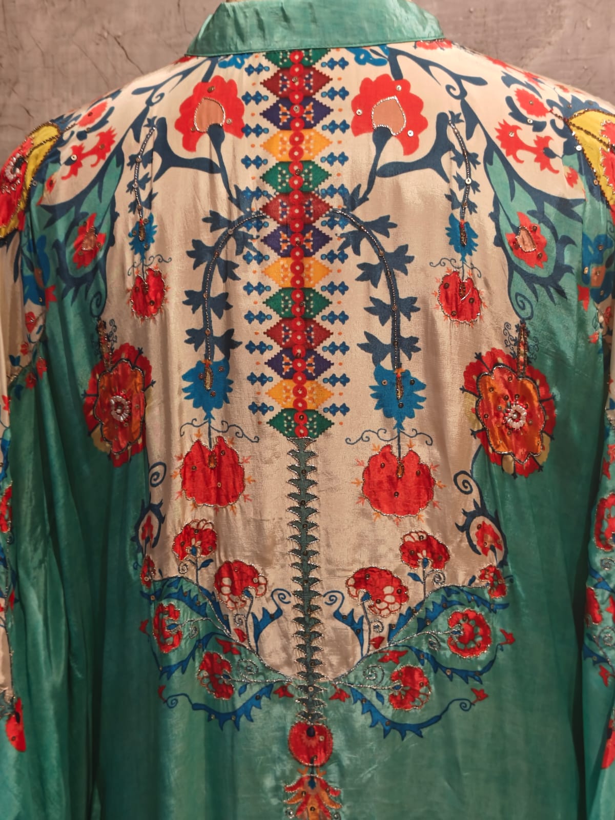 "Kafthan " Sea Blue handwork party ware Kurtha 222