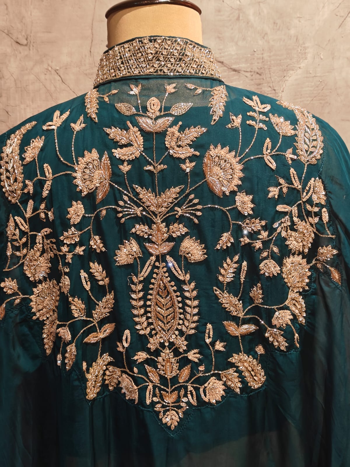 "Kafthan " Steal Blue handwork party ware Kurtha 222