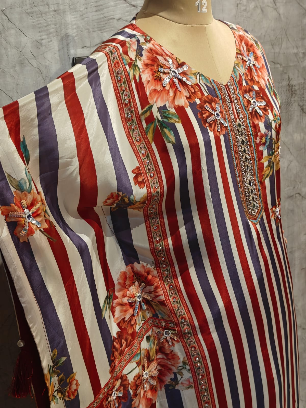 "Kafthan " Red and White handwork party ware Kurtha 222