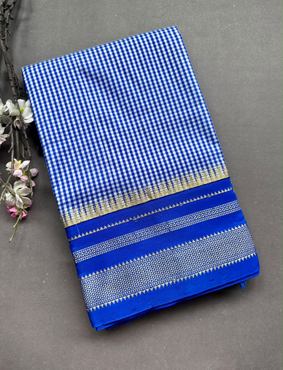 Blue Checks ilkal Saree 108