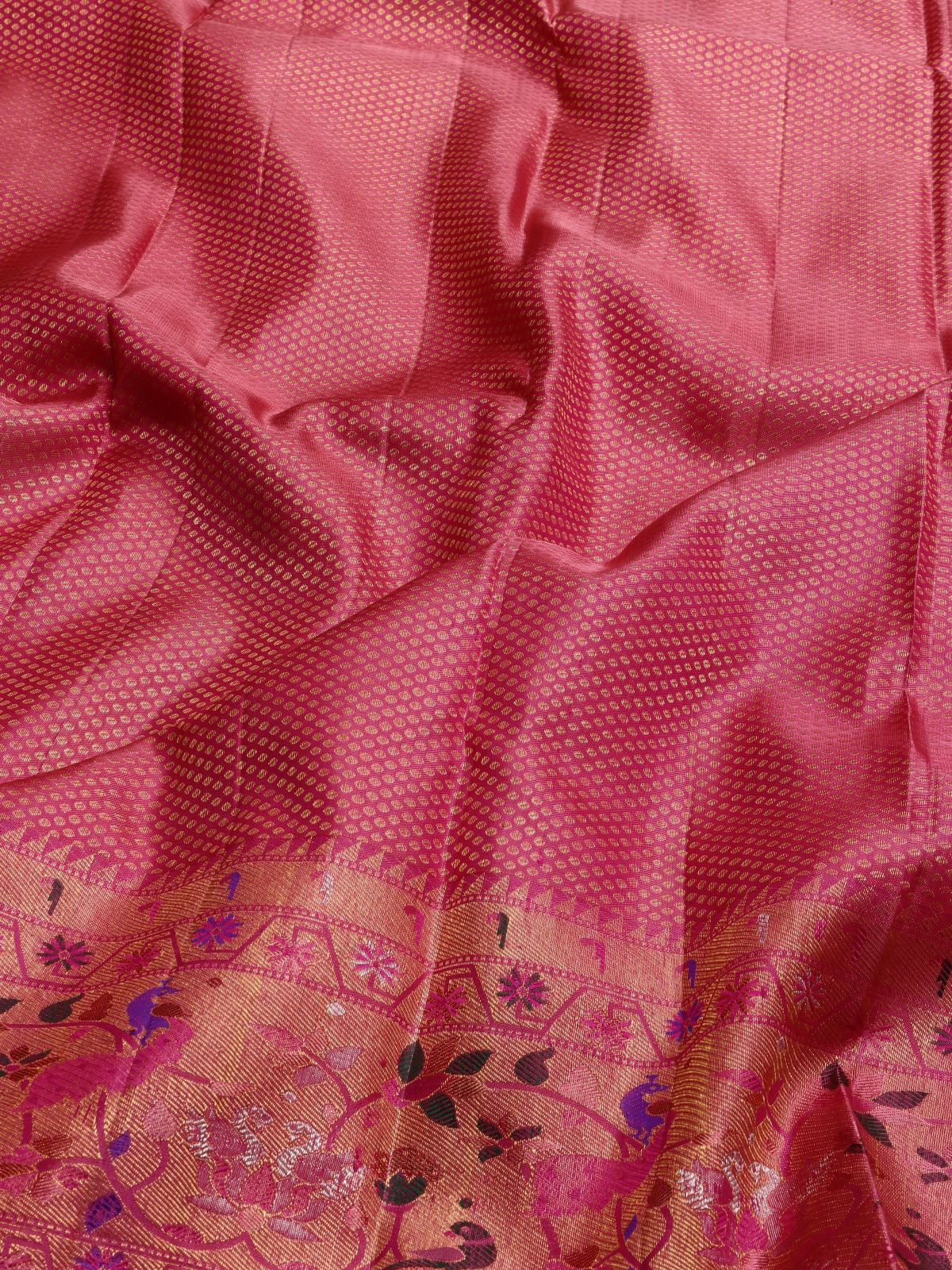Cream Pure Kanchi Tissue Silk Paithani Border Saree 4G (Swara)