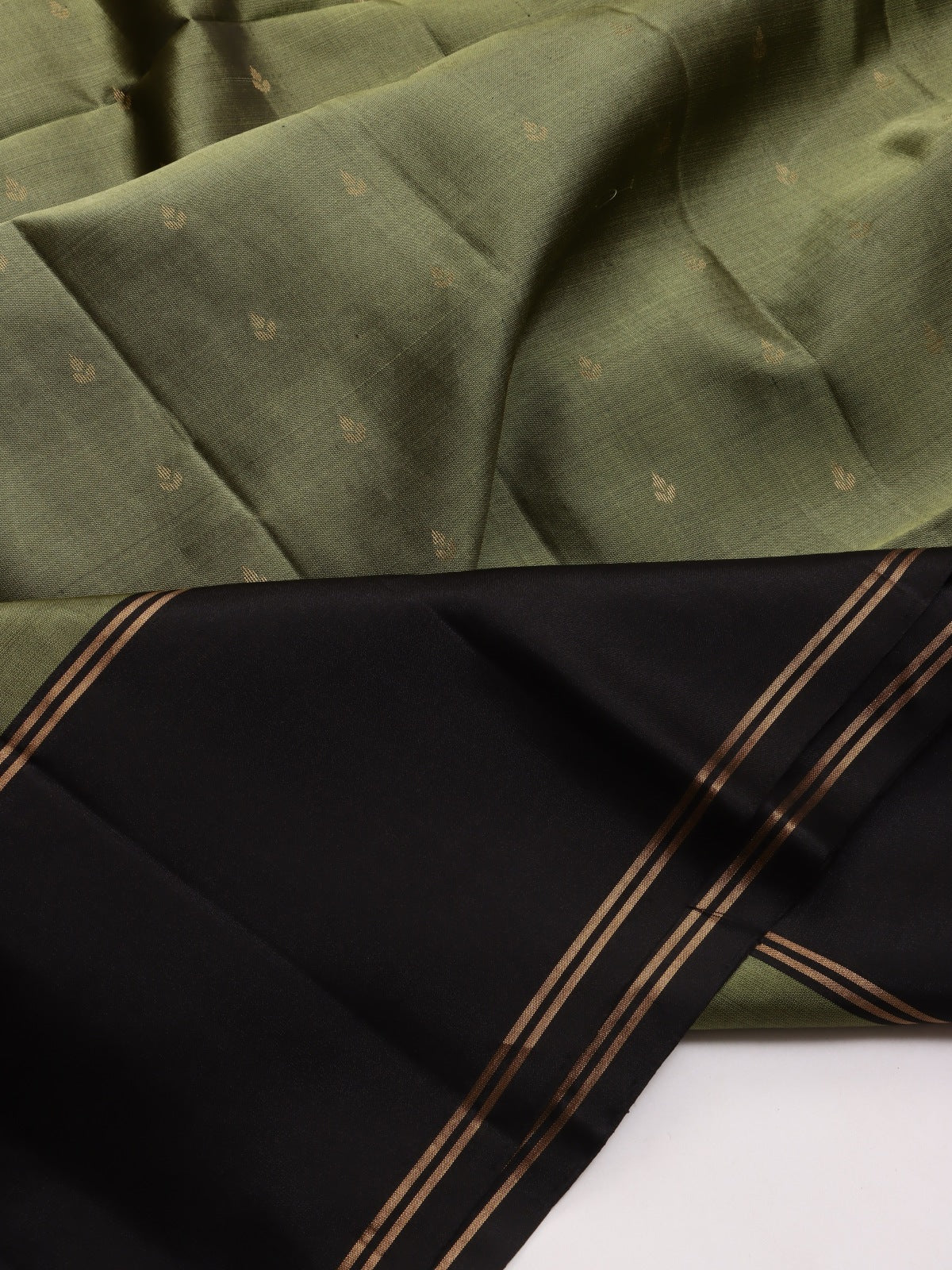 Olive Green Pure Kanchi Soft Silk Saree (Swara)