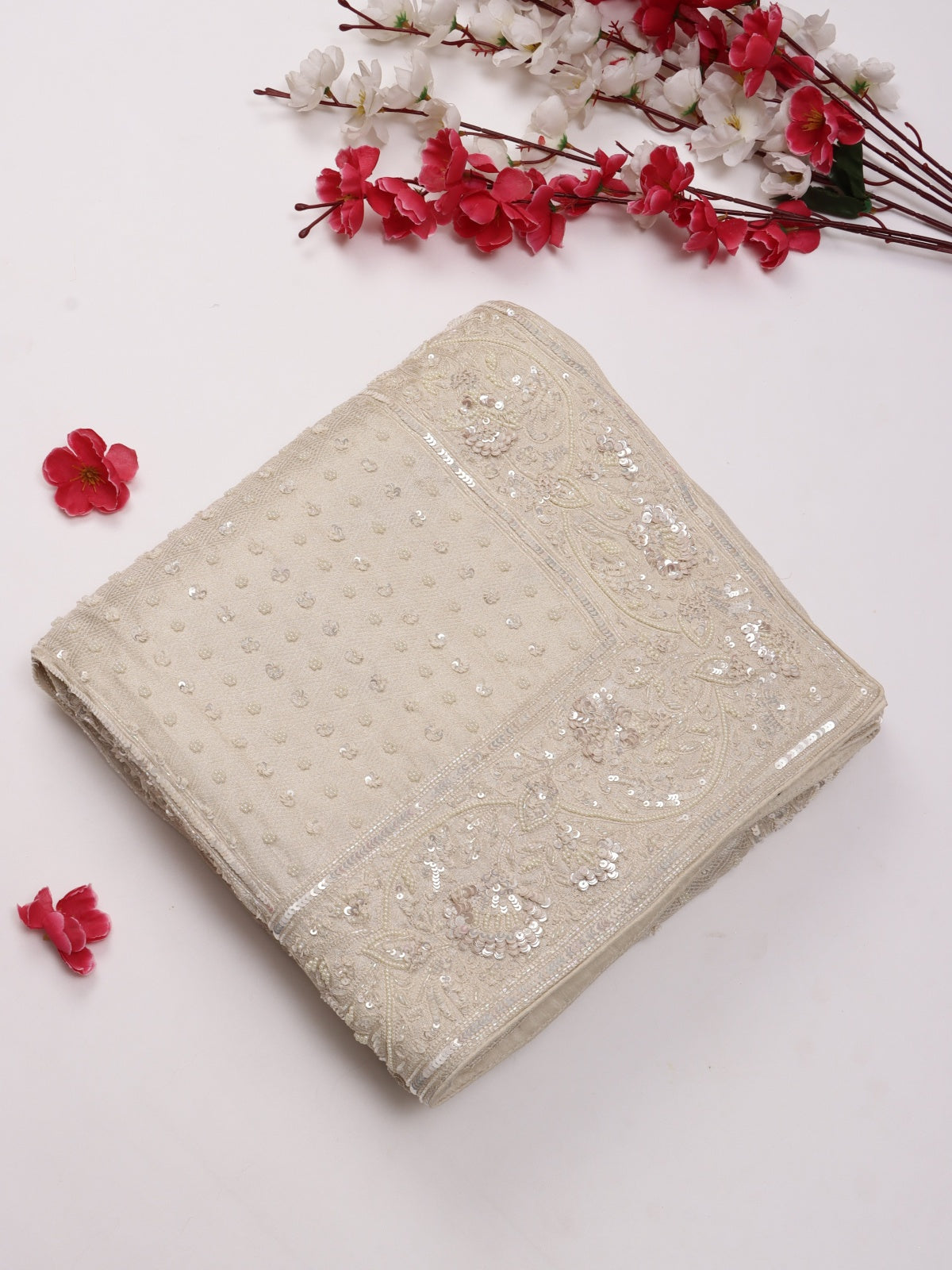 White Pure Kanchi Tissue Silk Bridal Wear Saree (Swara)