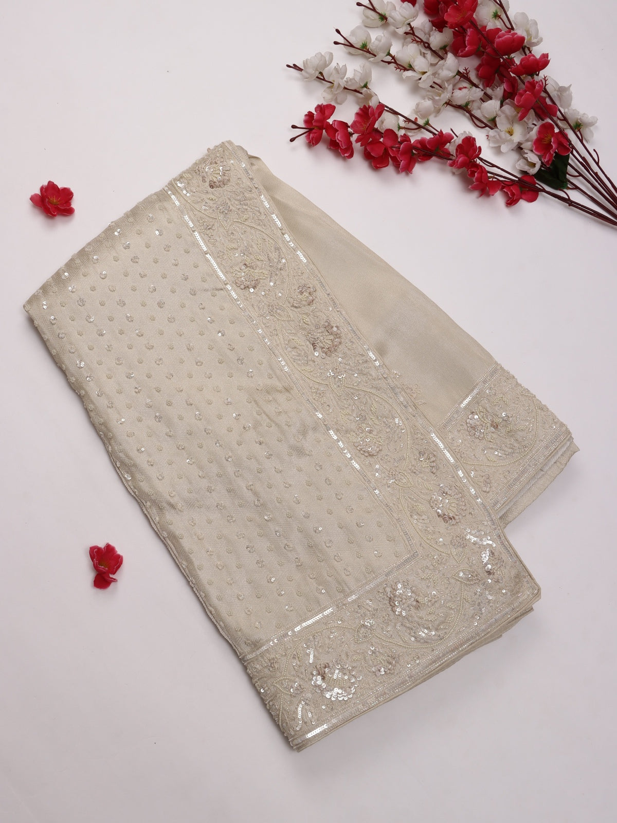 White Pure Kanchi Tissue Silk Bridal Wear Saree (Swara)