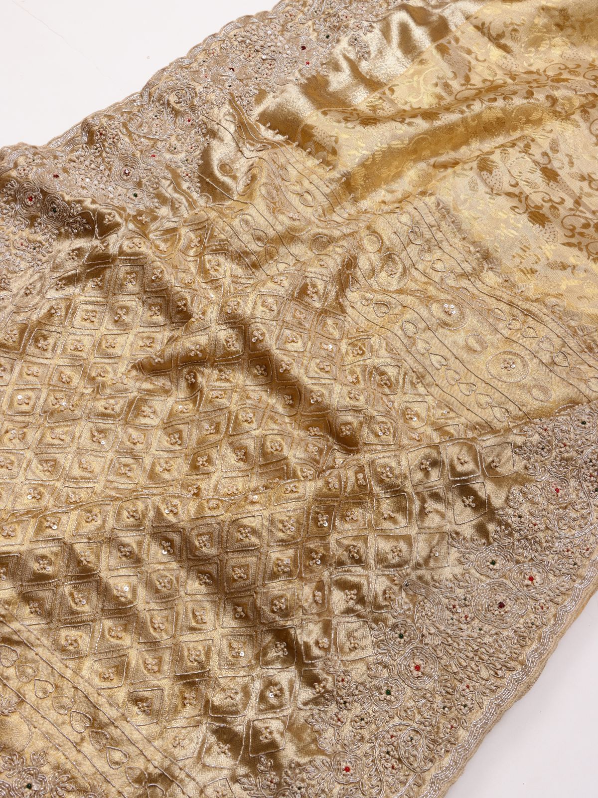 Gold Pure Kanchi Tissue Silk Bridal Wear Saree (Swara)