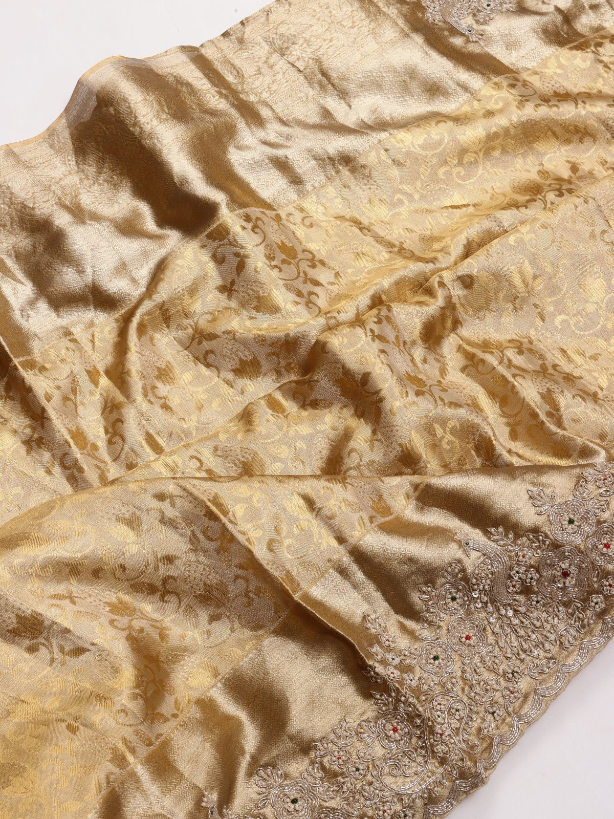 Gold Pure Kanchi Tissue Silk Bridal Wear Saree (Swara)