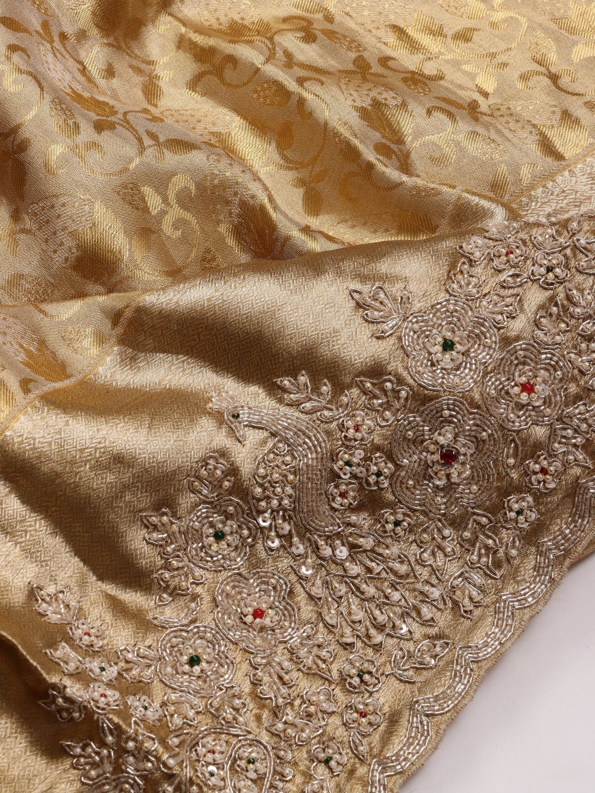 Gold Pure Kanchi Tissue Silk Bridal Wear Saree (Swara)