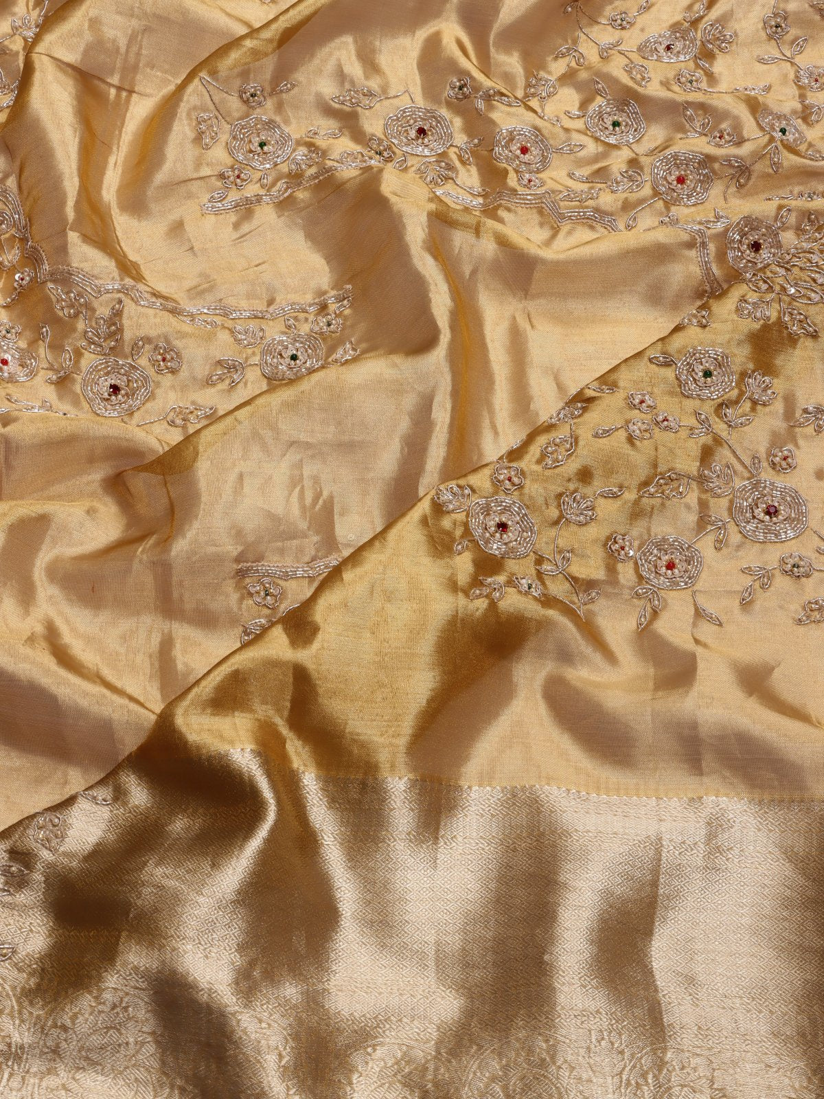 Gold Pure Kanchi Tissue Silk Bridal Wear Saree (Swara)