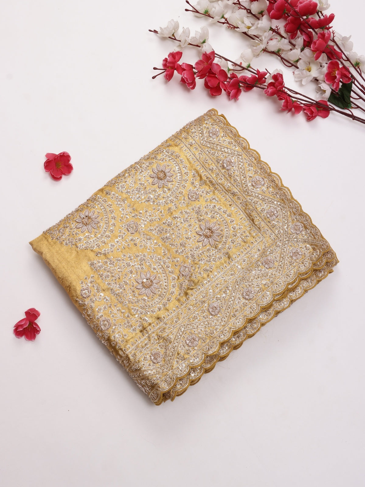 Gold Pure Kanchi Tissue Silk Bridal Wear Saree (Swara)