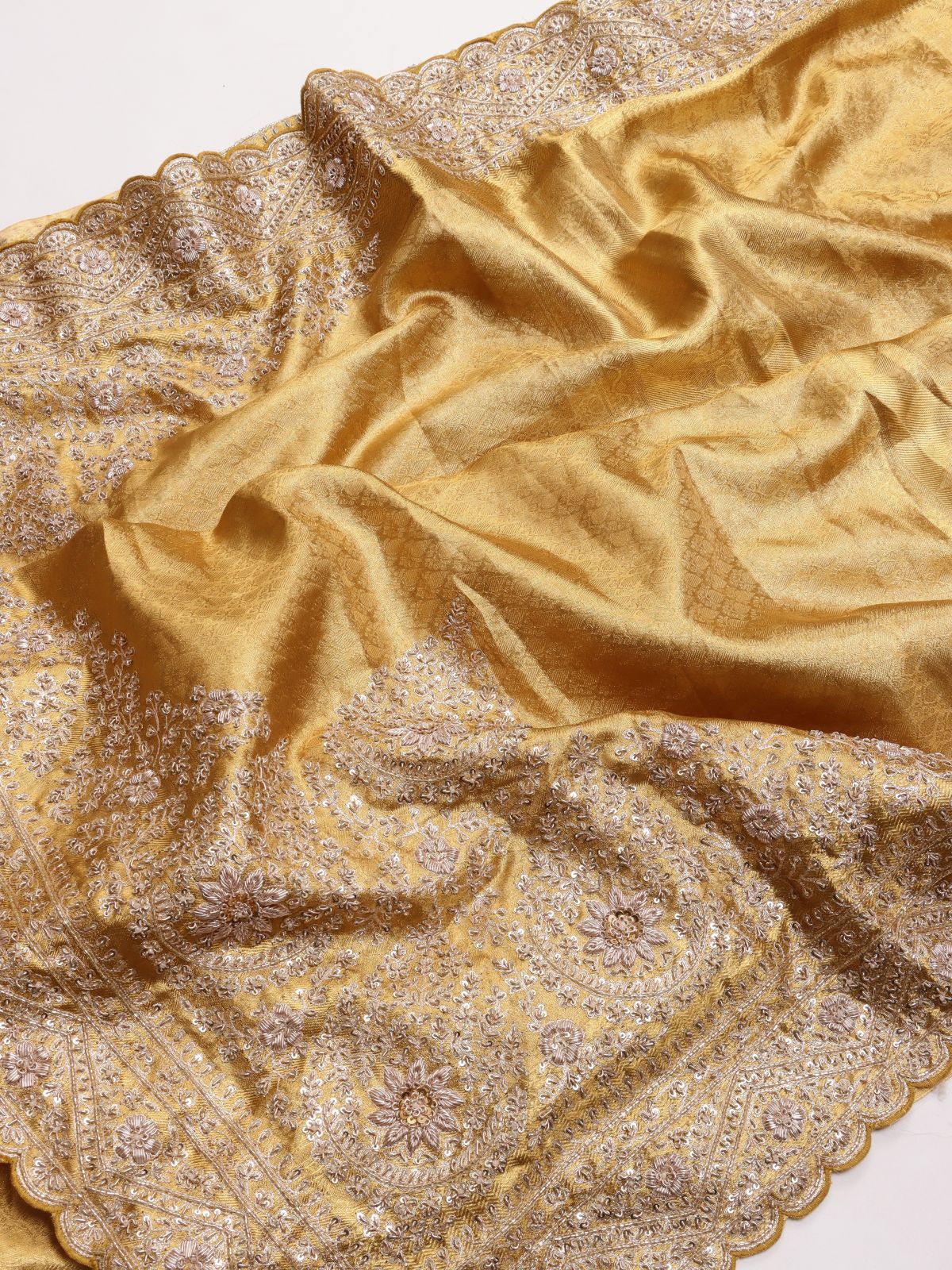 Gold Pure Kanchi Tissue Silk Bridal Wear Saree (Swara)